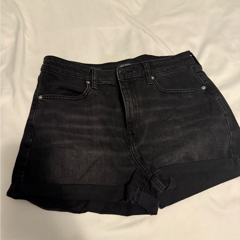 Wild Fable Black Jean Shorts with Cuffed Hem